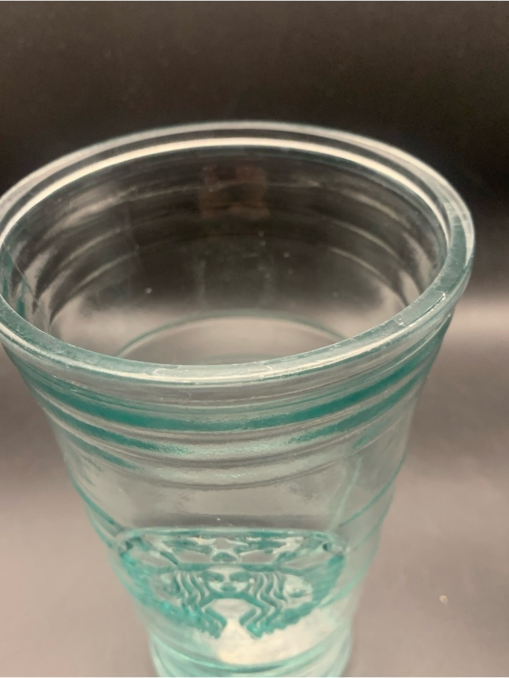 Vintage Starbucks Green Glass Tumbler With Straw 16oz Made in Spain Mermaid - Picture 7 of 10